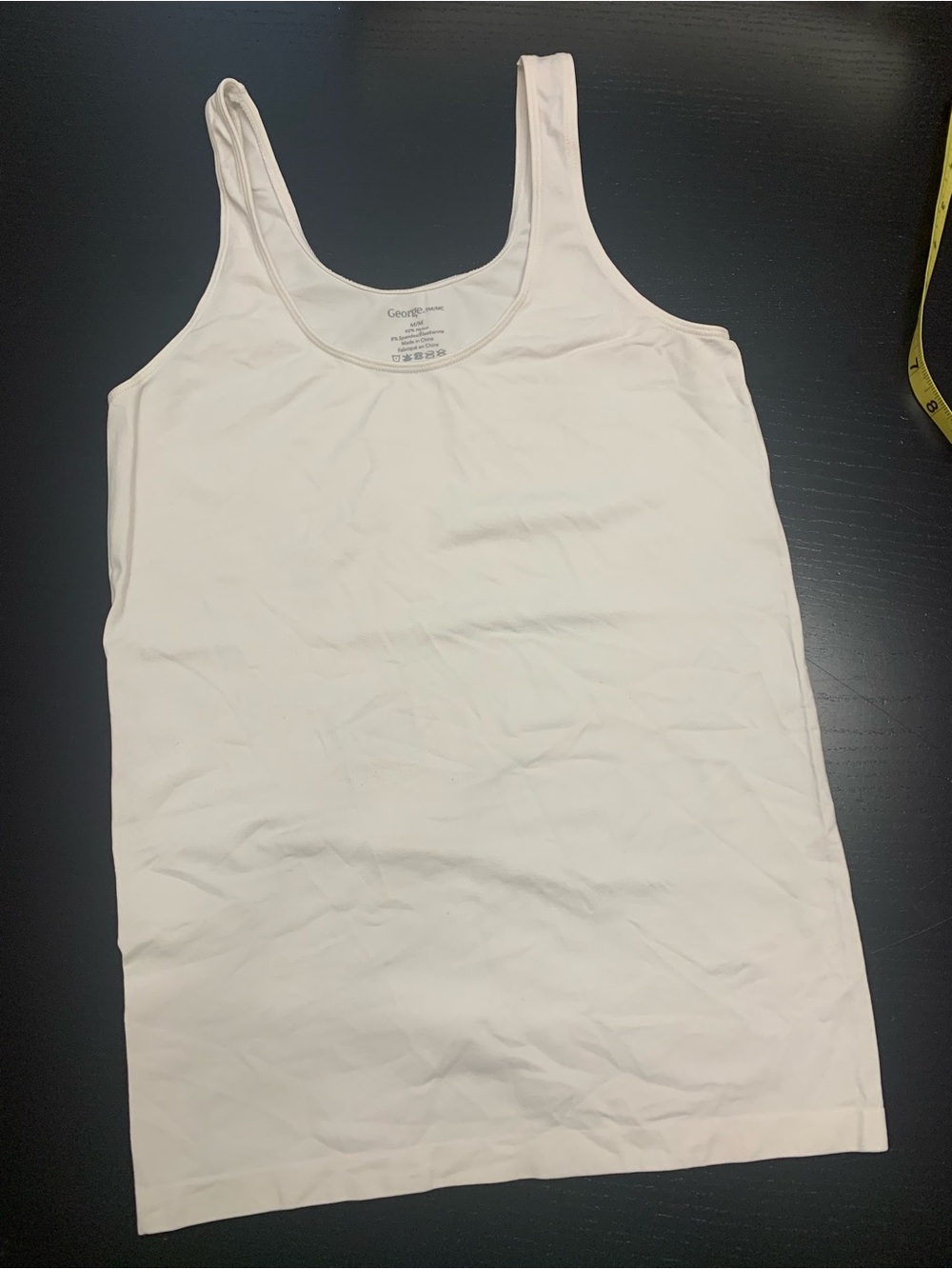 George Medium White Scoop Neck Tank Top